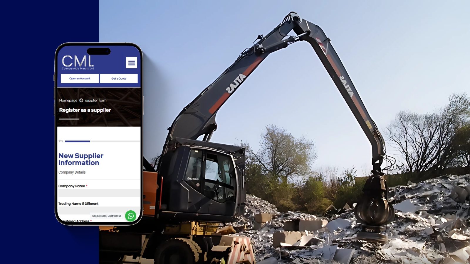 Business customer opening a scrap metal trade account with Countrywide Metals